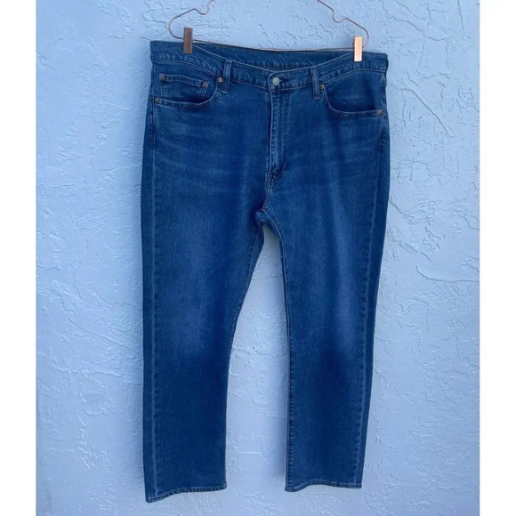 Levis Mens Mid Rise Straight Leg Denim Jeans Blue Sz W38 L30 - Picture 1 of 14